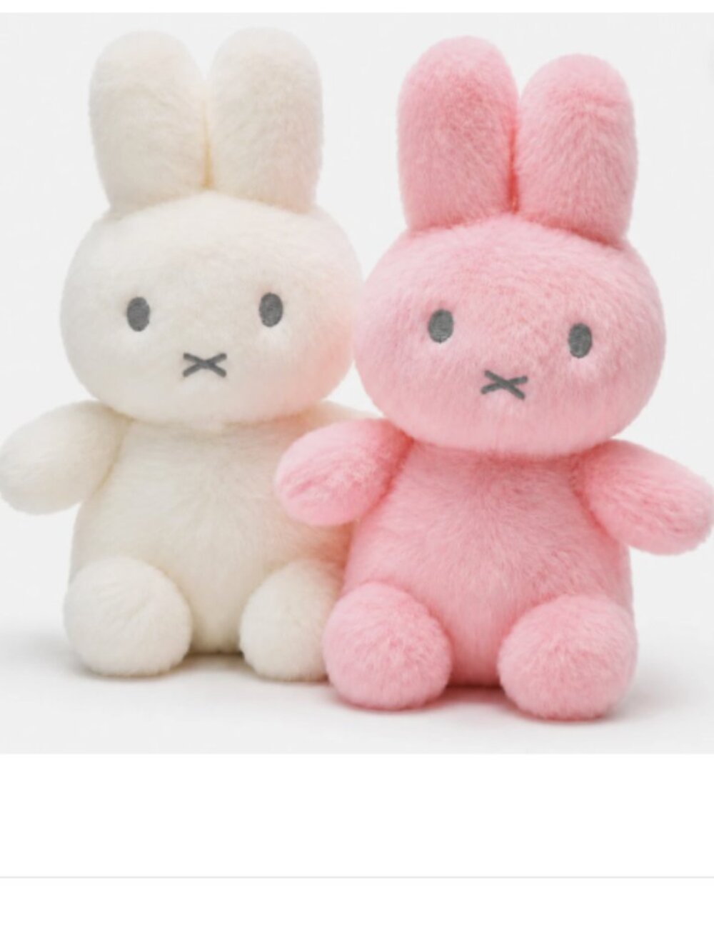 (Set of 2) Miffy Style Plush Rabbit Graduation Gift Furry Sitting BBF Toy Pillow